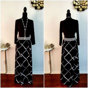 Black Windowpane Maxi Dress